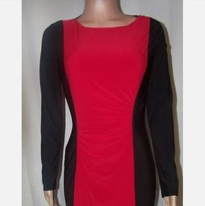 Long sleeve knee length sheath dress